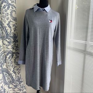 Tommy Love NWT Grey Shirt Dress w/ Faux Collar